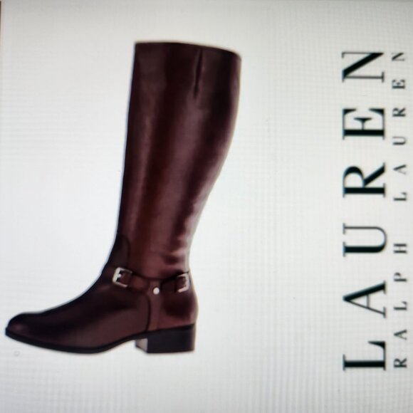 Lauren Ralph Lauren Leather Marion Riding Boot Brown. Size 5.5. NIB - Picture 1 of 10
